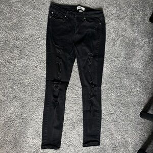 Black Distressed Jeans